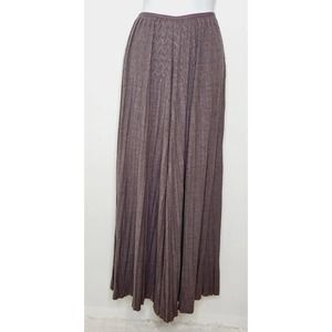 KOMAROV Sz S Pleated Wide Leg Palazzo Pleated Pants Brown High Waist